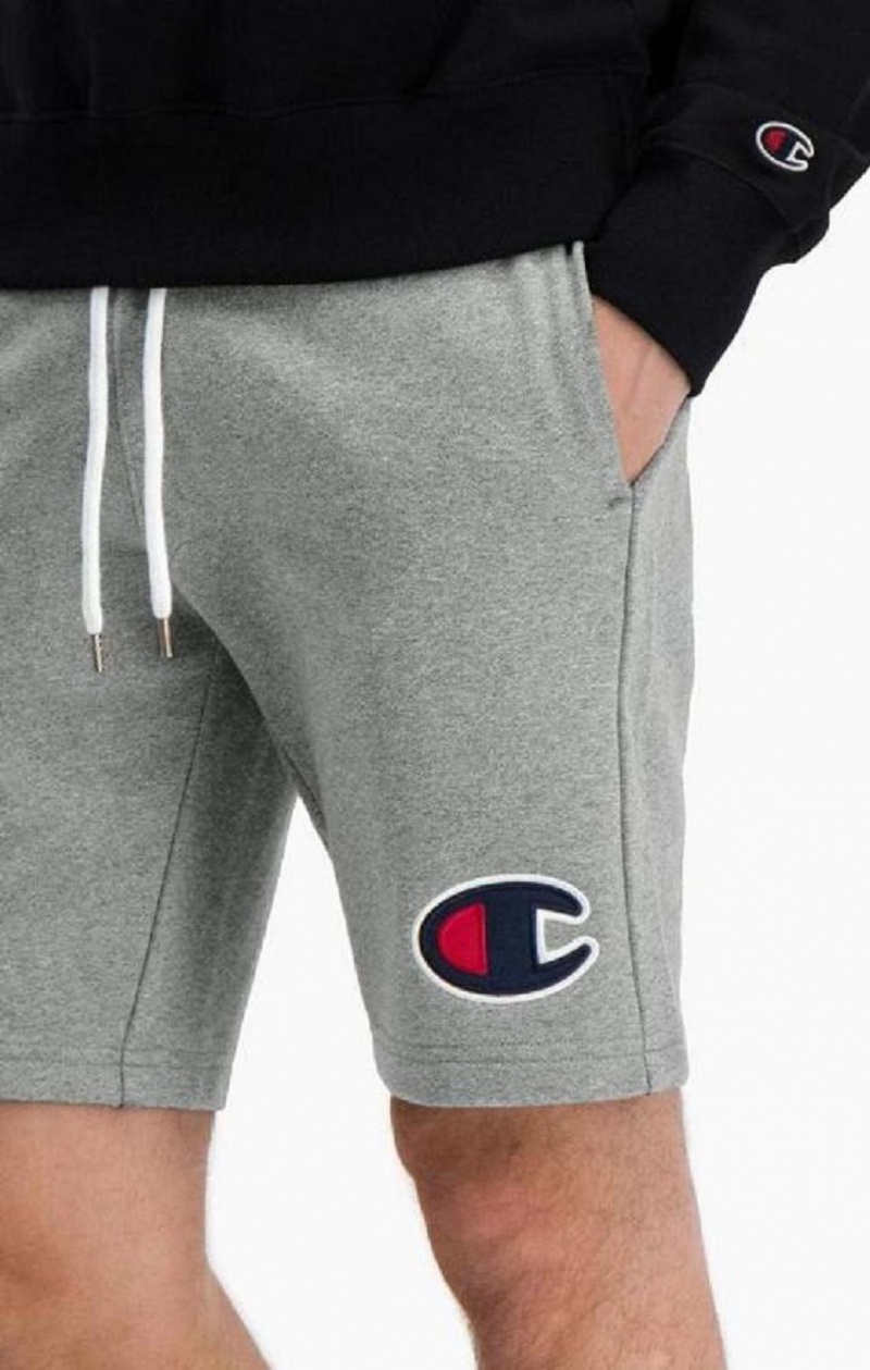 Champion C Logo Bavlnene Terry Bermuda Shorts Kratasy Panske Tmavo Siva | 4357-OIEFB