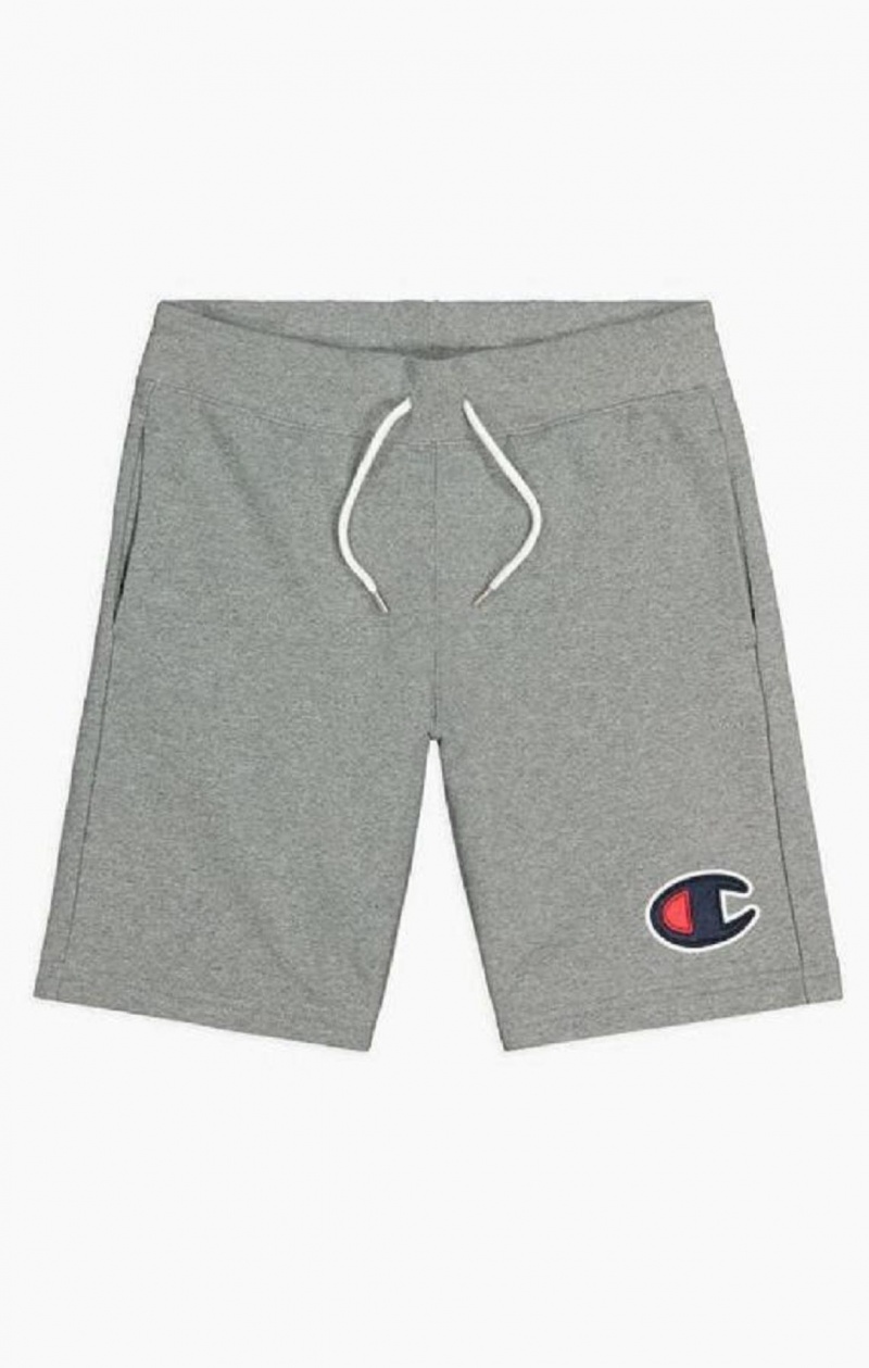 Champion C Logo Bavlnene Terry Bermuda Shorts Kratasy Panske Tmavo Siva | 4357-OIEFB