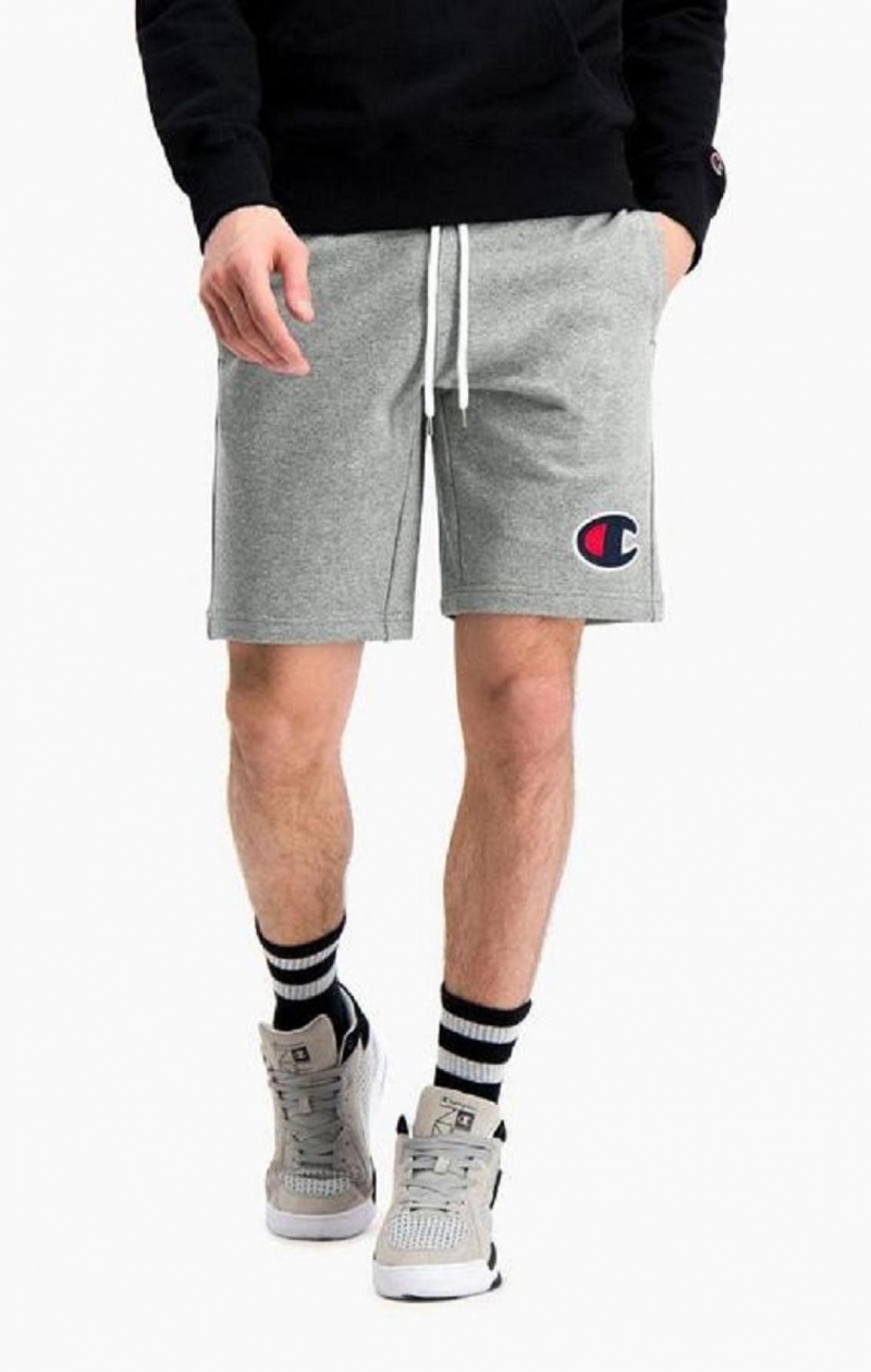 Champion C Logo Bavlnene Terry Bermuda Shorts Kratasy Panske Tmavo Siva | 4357-OIEFB