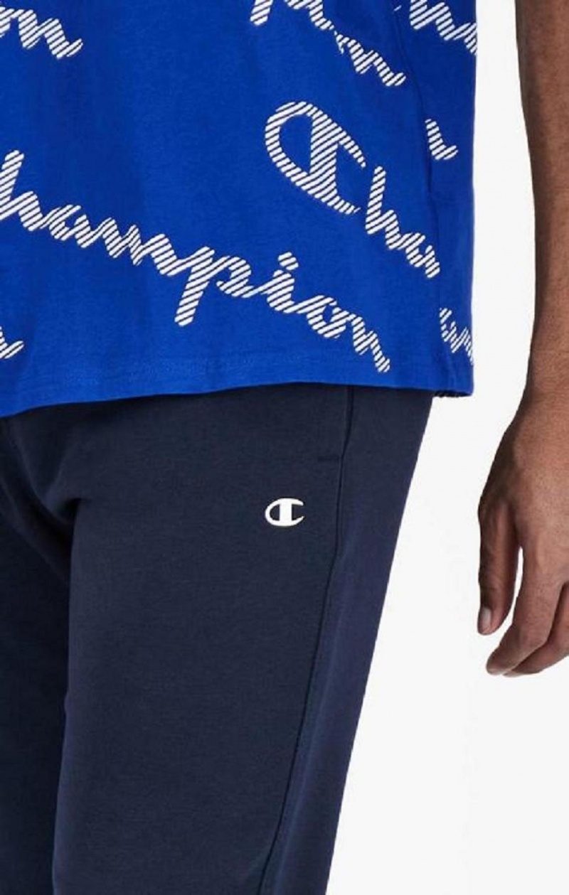 Champion C Logo Detail Cuffed Joggers Jogger Nohavice Panske Tmavo Modre | 7928-IMJPN