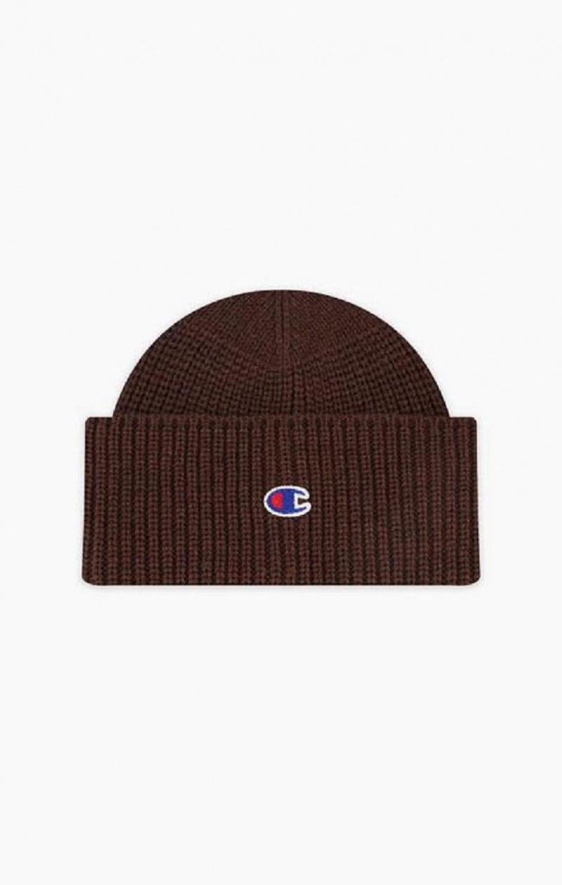 Champion C Logo Patch Beanie Hat Klobuky Panske Hnede | 4602-XOZWR