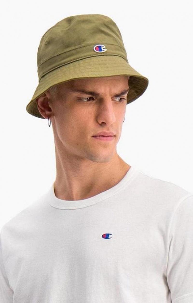 Champion C Logo Patch Bucket Hat Klobuky Panske Olivovo Zelená Zelene | 6419-LXRBA