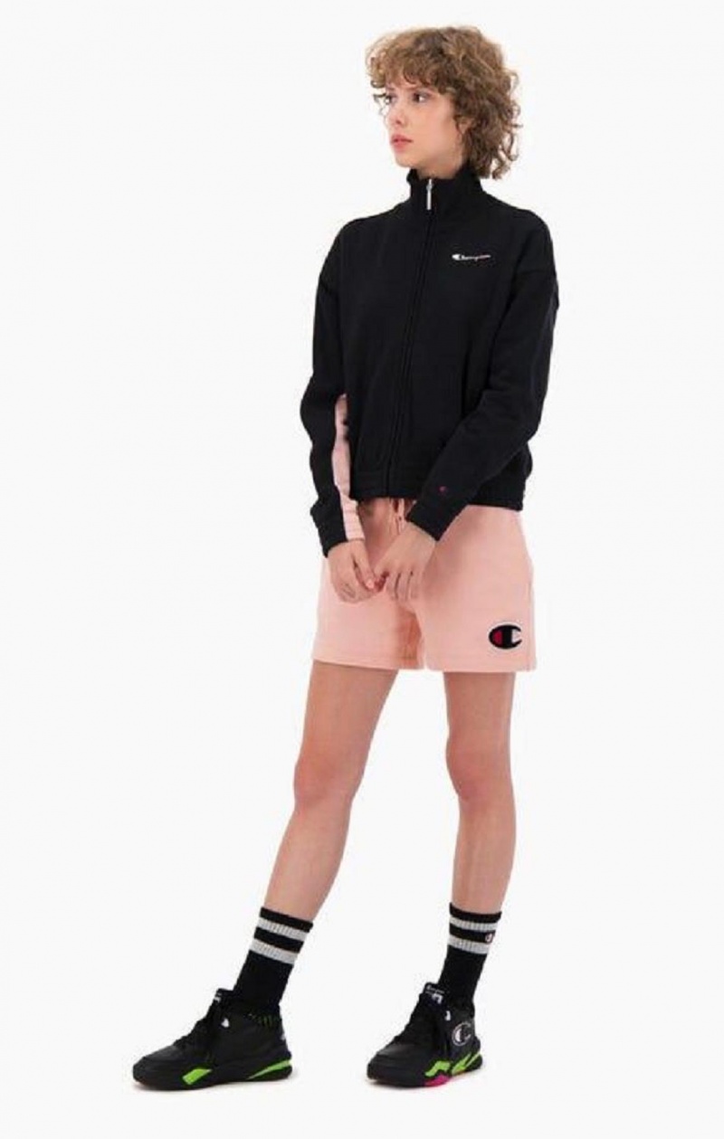 Champion C Logo Patch High Pásom Bavlnene Terry Shorts Kratasy Damske Ruzove | 3408-QFBMH