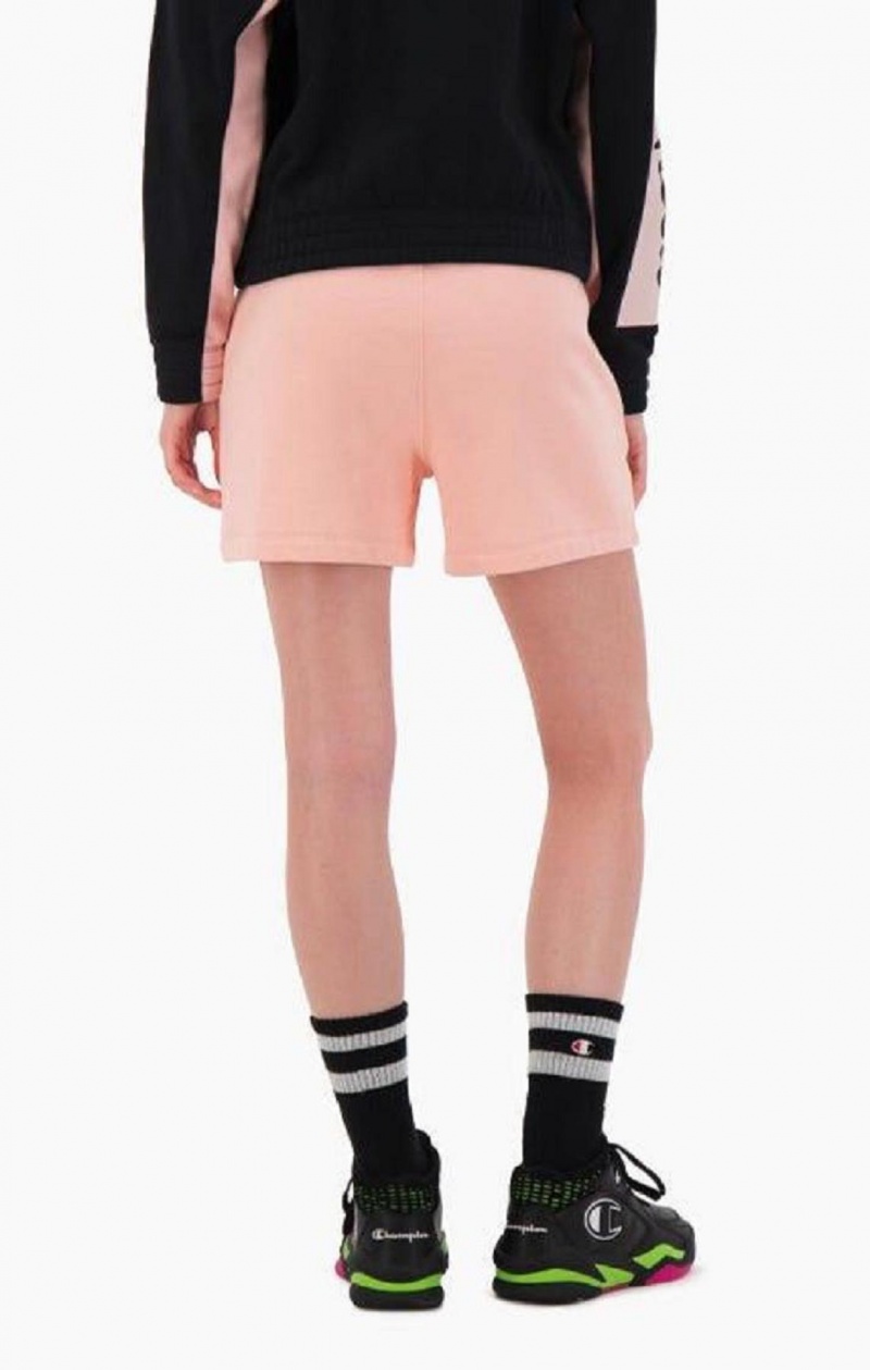 Champion C Logo Patch High Pásom Bavlnene Terry Shorts Kratasy Damske Ruzove | 3408-QFBMH