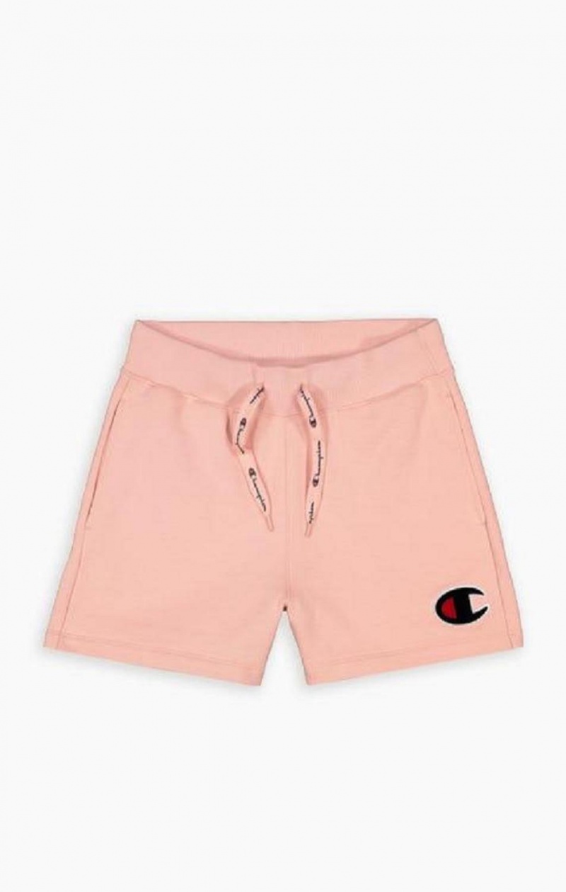 Champion C Logo Patch High Pásom Bavlnene Terry Shorts Kratasy Damske Ruzove | 3408-QFBMH