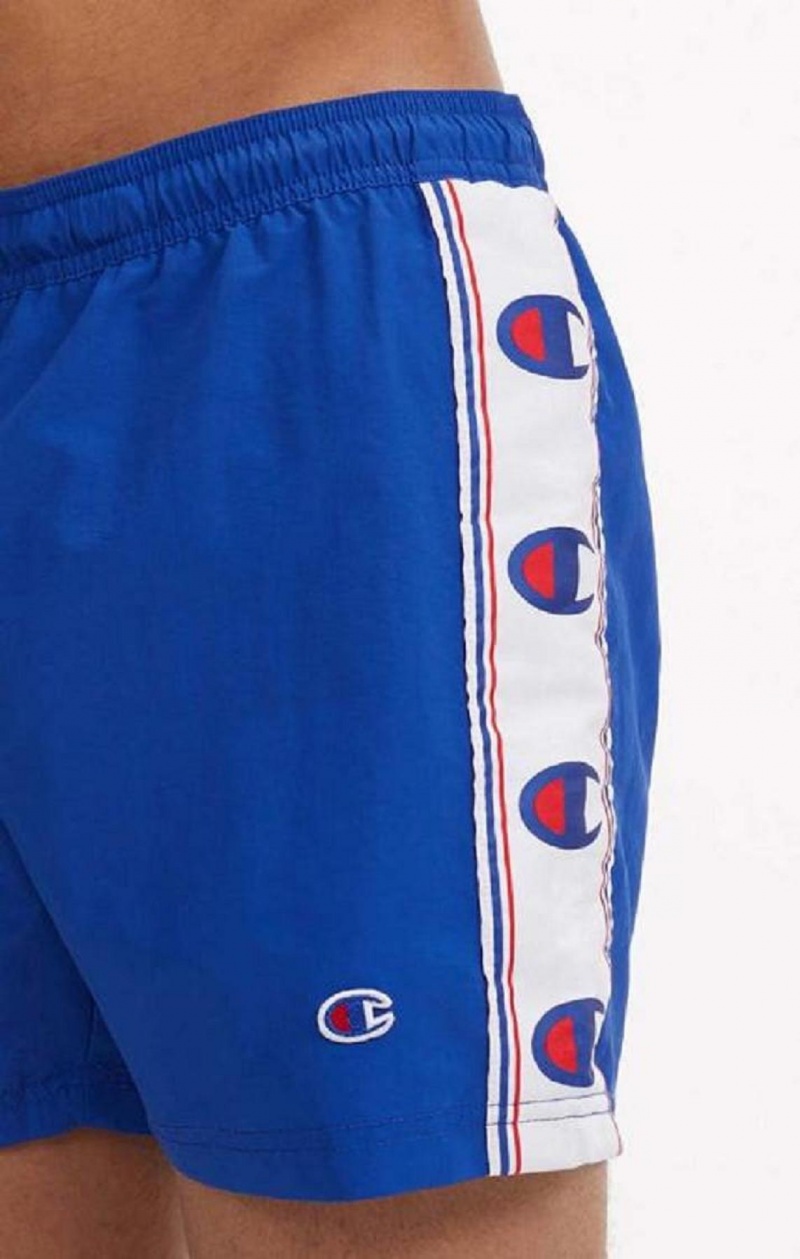 Champion C Logo Print Panel Swim Shorts Plavky Panske Modre | 3720-BPAOR