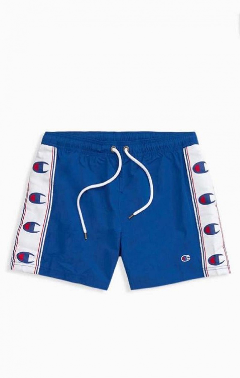 Champion C Logo Print Panel Swim Shorts Plavky Panske Modre | 3720-BPAOR