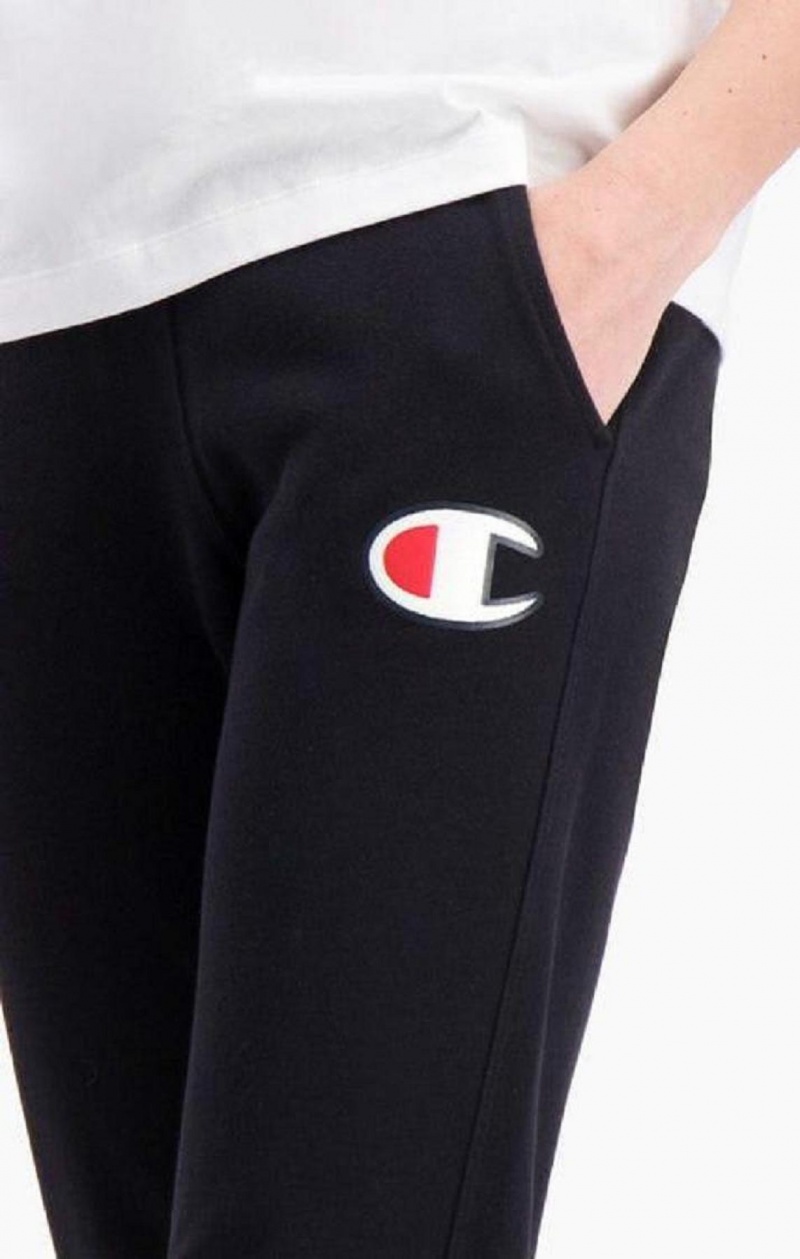 Champion C Logo Rebrovaný Cuffed Joggers Jogger Nohavice Damske Čierne | 2341-XROCF