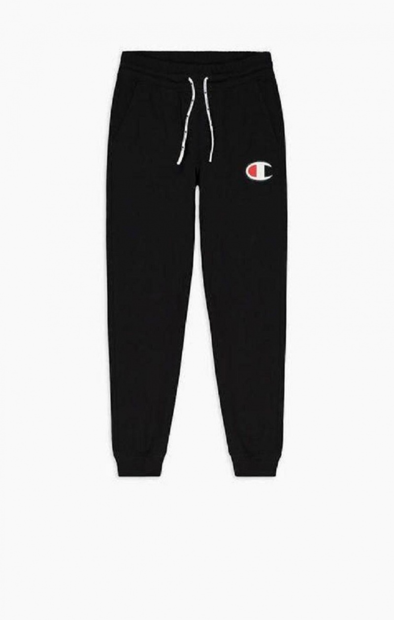 Champion C Logo Rebrovaný Cuffed Joggers Jogger Nohavice Damske Čierne | 2341-XROCF