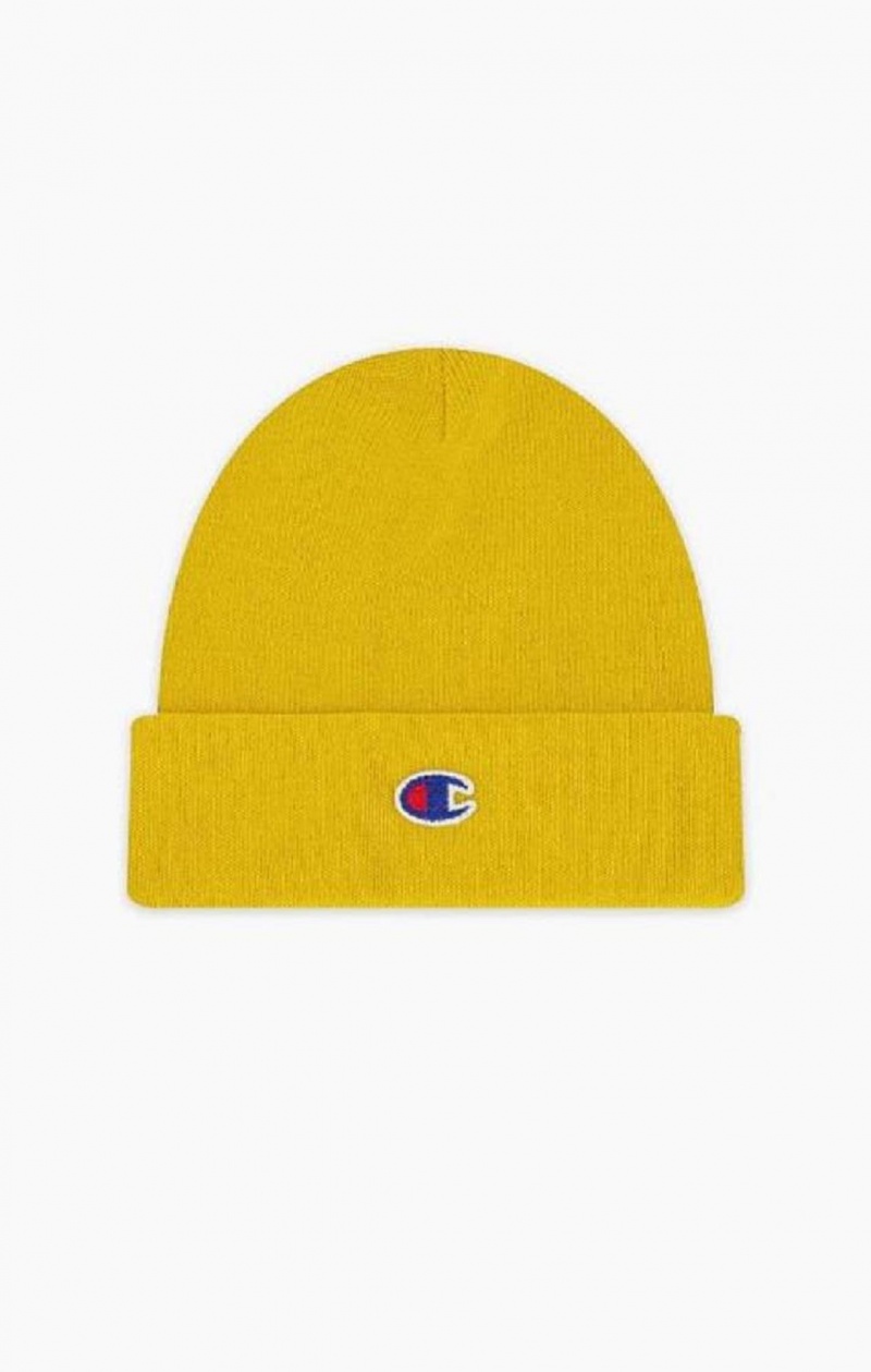 Champion C Logo Recycled Yarn Beanie Hat Klobuky Panske Zlate | 8591-WDMTI