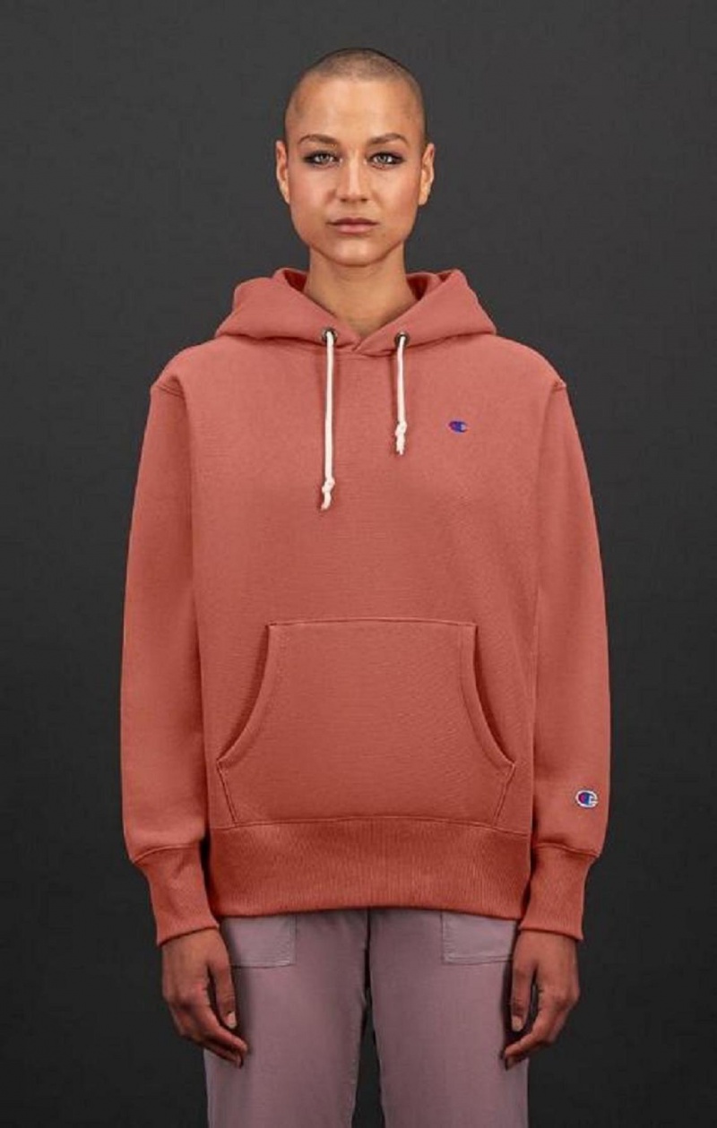 Champion C Logo Reverse Weave Hoodie Mikina s Kapucnou Damske Bordove | 8201-RQZKV