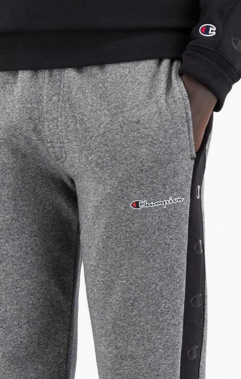 Champion C Logo Tape Fleece Joggers Jogger Nohavice Panske Tmavo Siva | 5173-JEYND