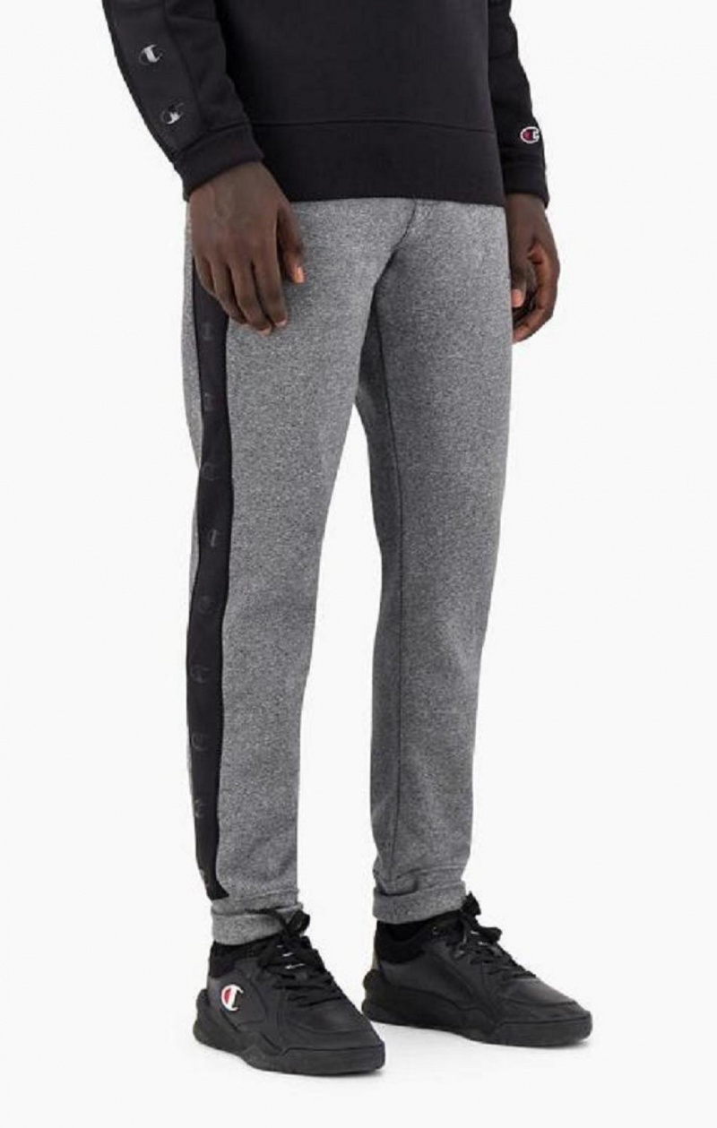 Champion C Logo Tape Fleece Joggers Jogger Nohavice Panske Tmavo Siva | 5173-JEYND