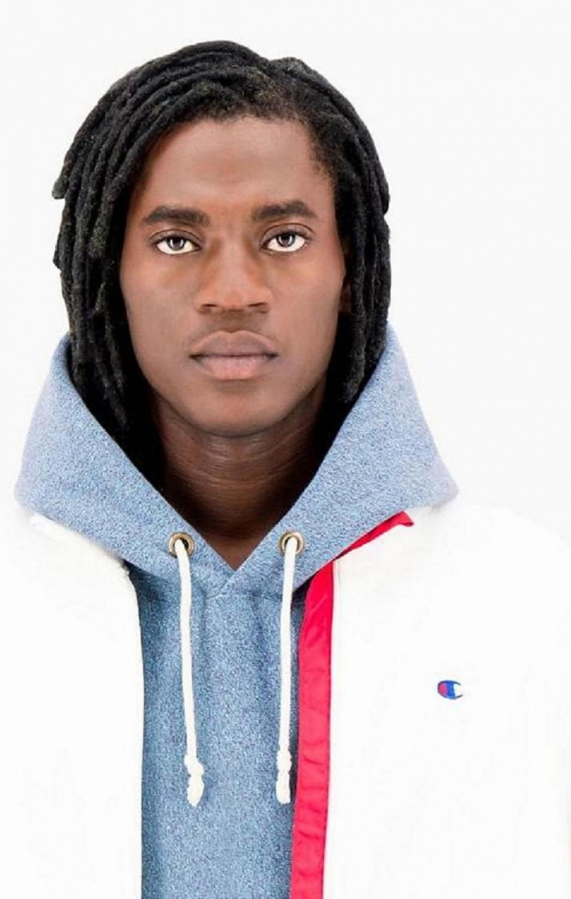 Champion C Logo Zip-Up Polartech Recycled Velour Sweatshirt Mikiny Panske Biele | 1342-SCRHK