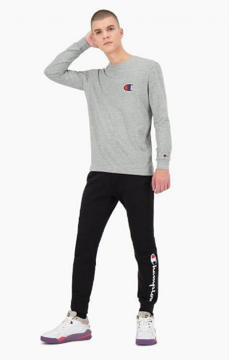 Champion C Long Sleeve Jersey Top Tricko Panske Svetlo Siva | 8075-FRGBT