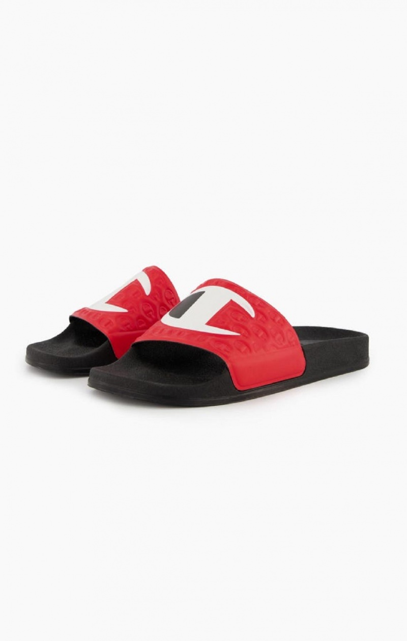 Champion C Patch Pool Slides Slapky Panske Červené | 8295-PRDCV