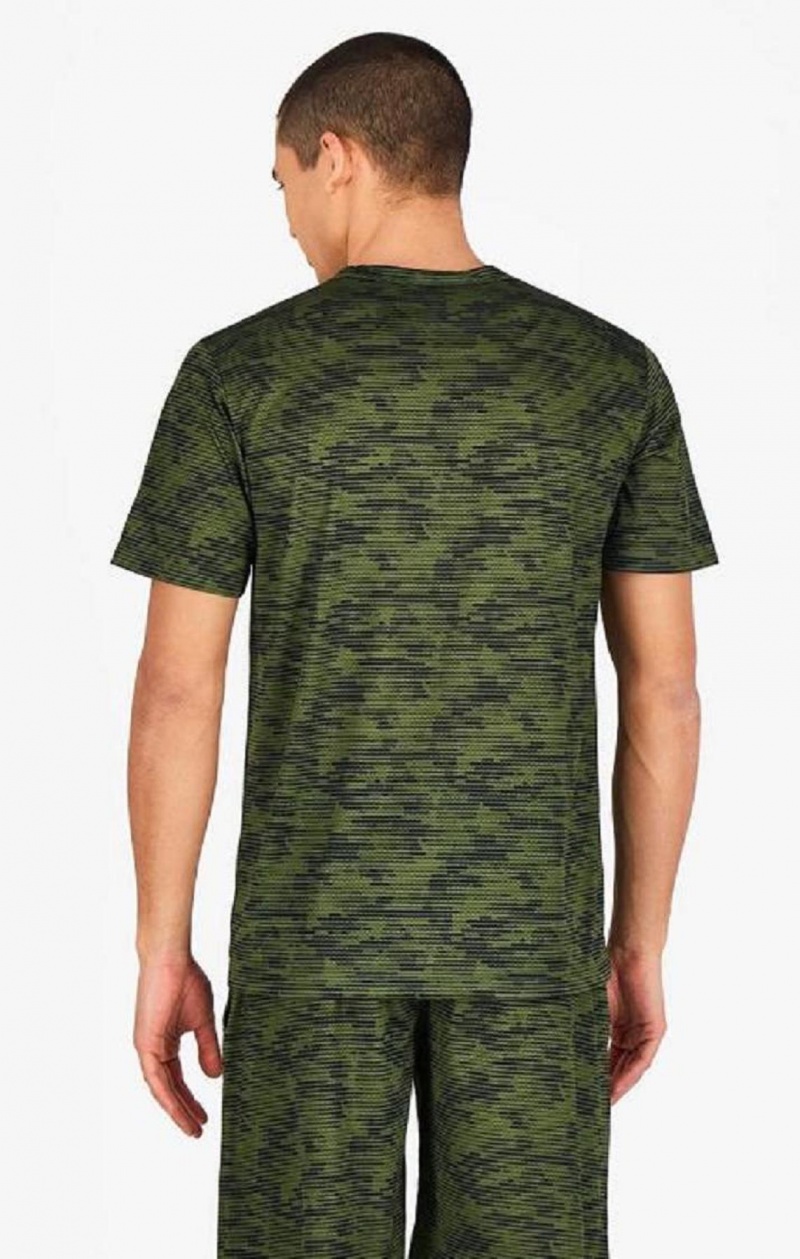 Champion Camo Quick Dry Tréningová T-Shirt Tricko Panske Zelene | 9760-MNSOQ