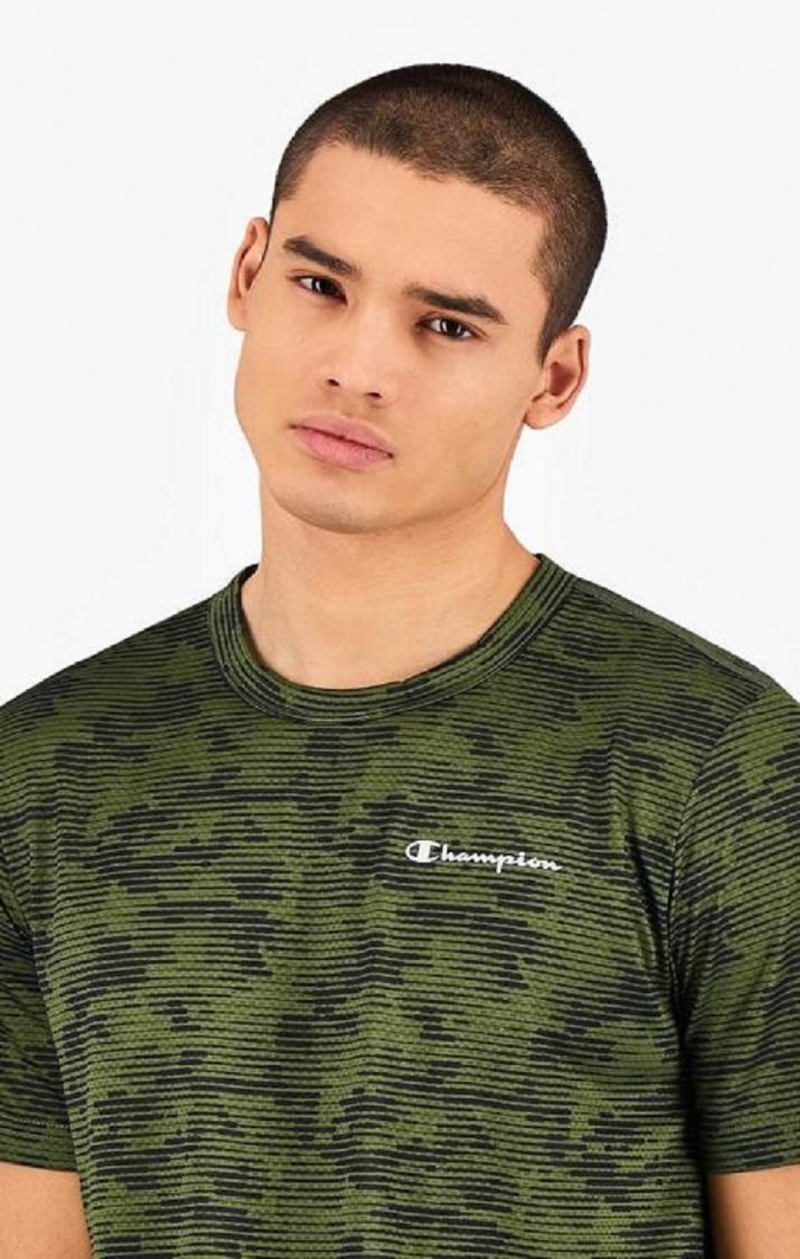 Champion Camo Quick Dry Tréningová T-Shirt Tricko Panske Zelene | 9760-MNSOQ