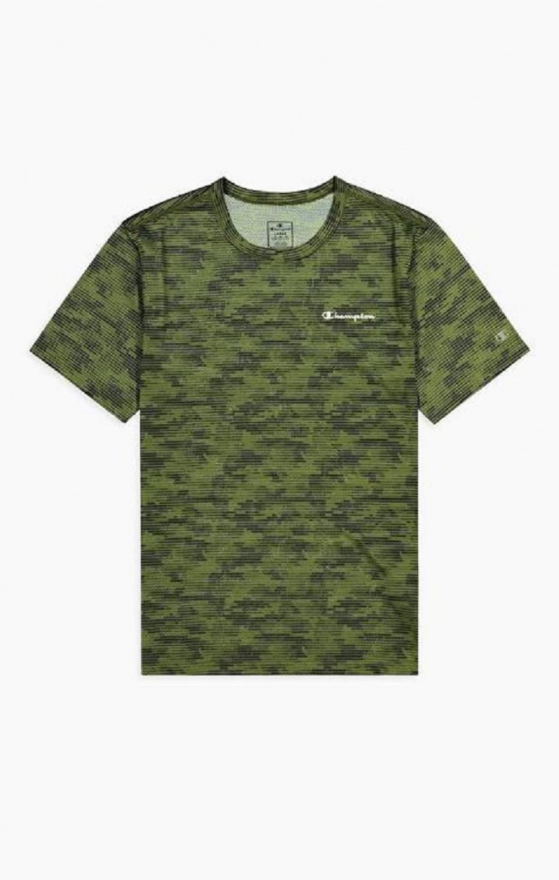 Champion Camo Quick Dry Tréningová T-Shirt Tricko Panske Zelene | 9760-MNSOQ