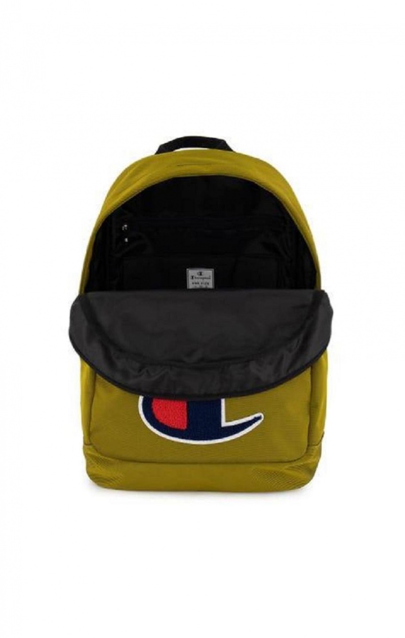 Champion Chenille C Patch Faux Kozene Backpack Tasky Panske Zlate | 3520-VNSWU