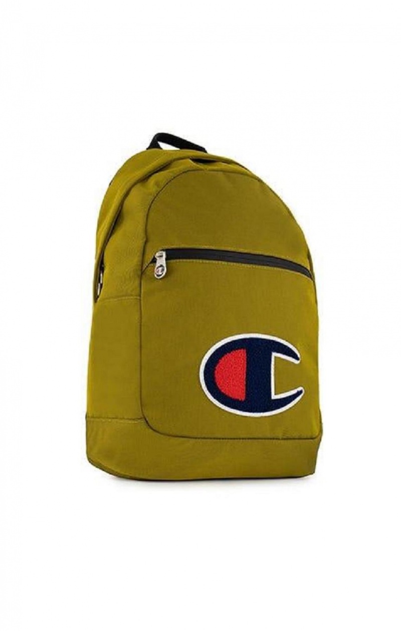 Champion Chenille C Patch Faux Kozene Backpack Tasky Damske Zlate | 2873-MVTHP