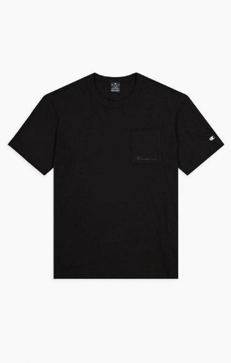 Champion Chest Pocket T-Shirt Tricko Panske Čierne | 0681-HLGUX