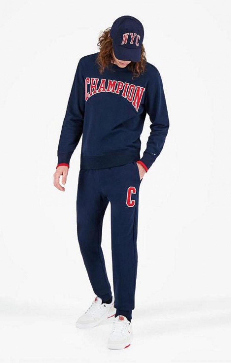 Champion Collegiate C Logo Joggers Jogger Nohavice Panske Tmavo Tyrkysové | 9850-ILVHZ