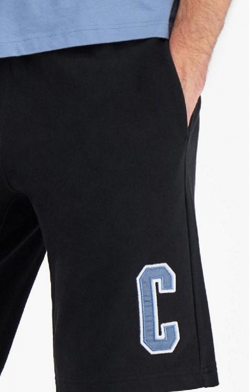 Champion Collegiate C Logo Shorts Kratasy Panske Čierne | 3710-ULIHO