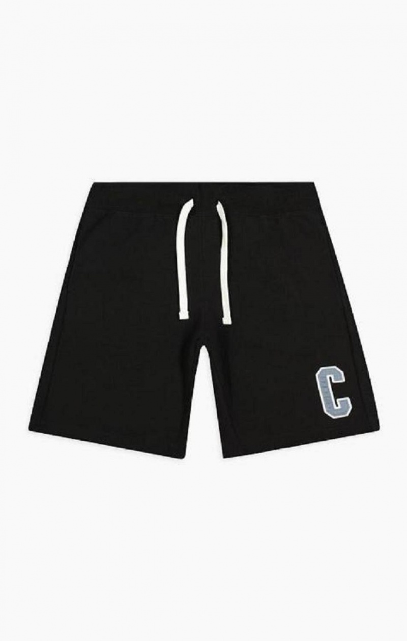 Champion Collegiate C Logo Shorts Kratasy Panske Čierne | 3710-ULIHO