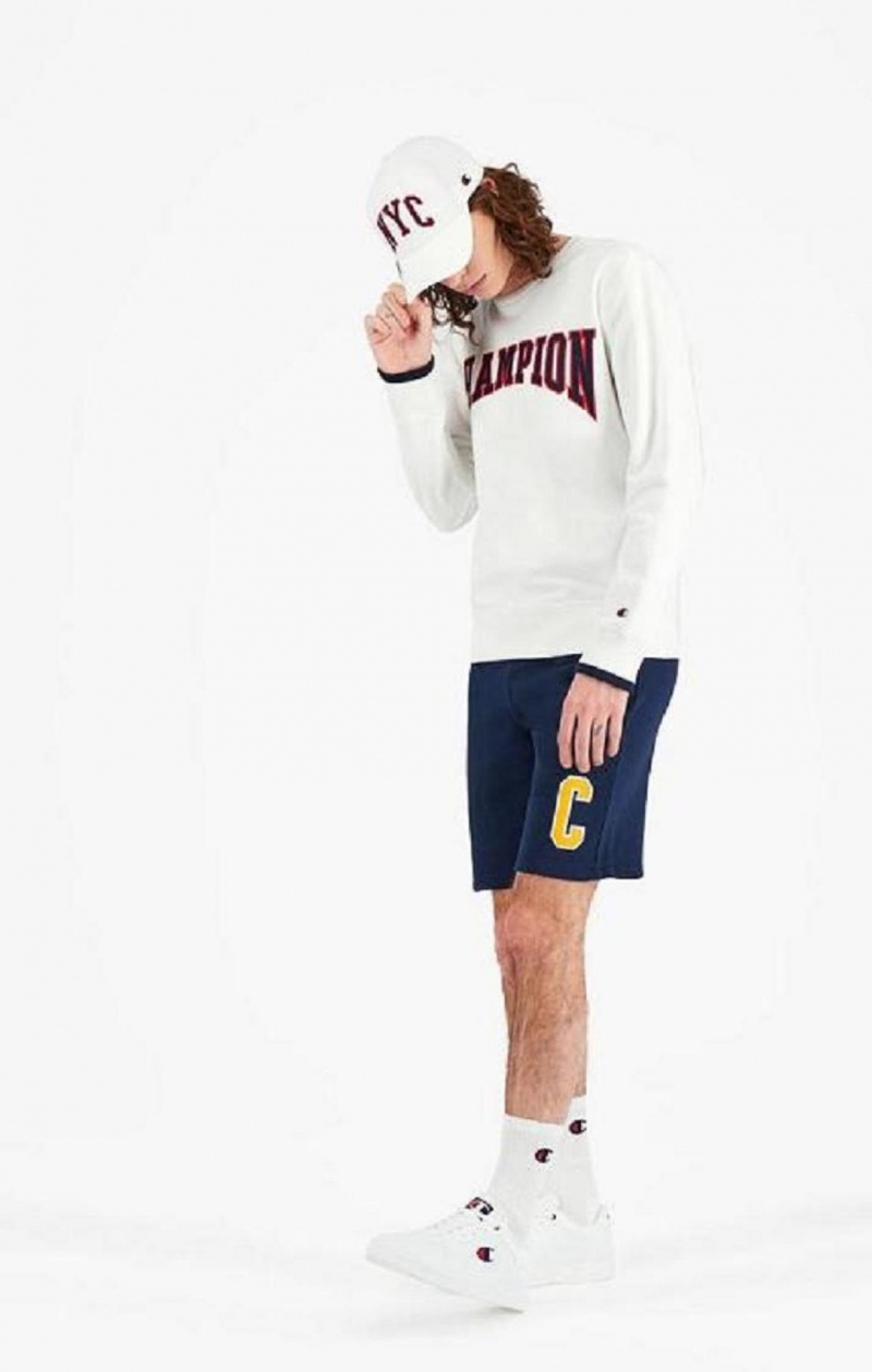 Champion Collegiate Logo Sweatshirt Mikiny Panske Biele | 8123-RKWDU