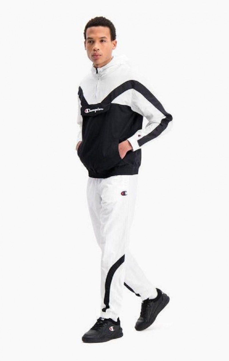 Champion Colour Block And Stripe Cuffed Tracking Pants Teplaky Panske Biele | 1084-KNFGV