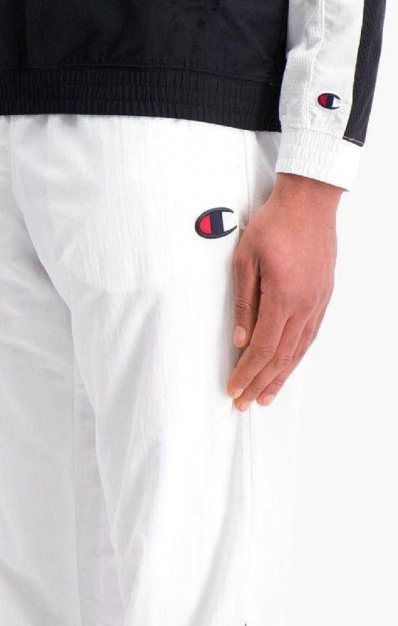 Champion Colour Block And Stripe Cuffed Tracking Pants Teplaky Panske Biele | 1084-KNFGV