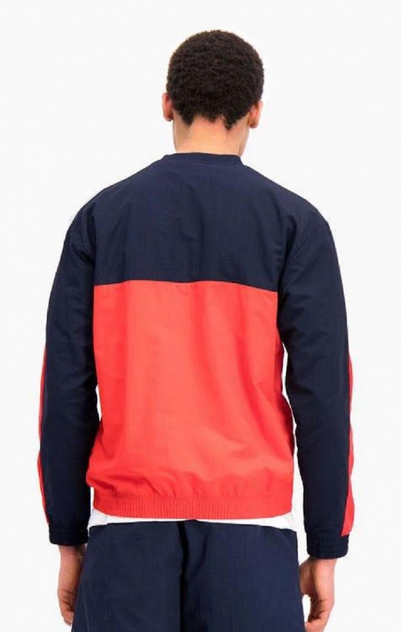 Champion Colour Block And Stripe Tracking Sweatshirt Mikiny Panske Červené | 7152-VXRCN