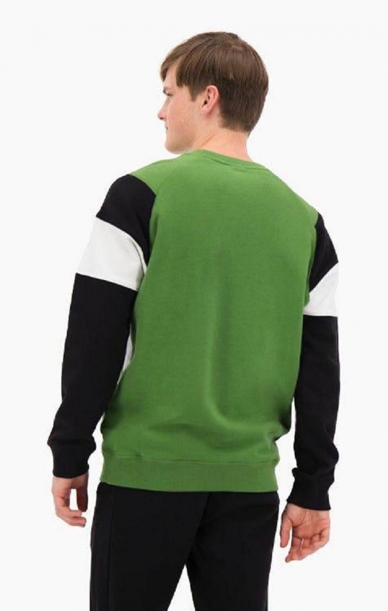 Champion Colour Block Bavlnene Terry Sweatshirt Mikiny Panske Zelene | 4890-RSVUW