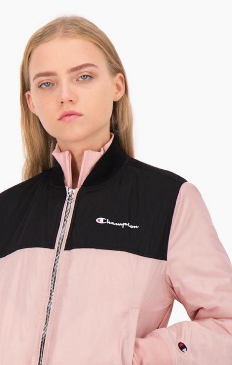 Champion Colour Block Bomber Jacket Bundy Damske Ruzove | 9325-EPHAQ