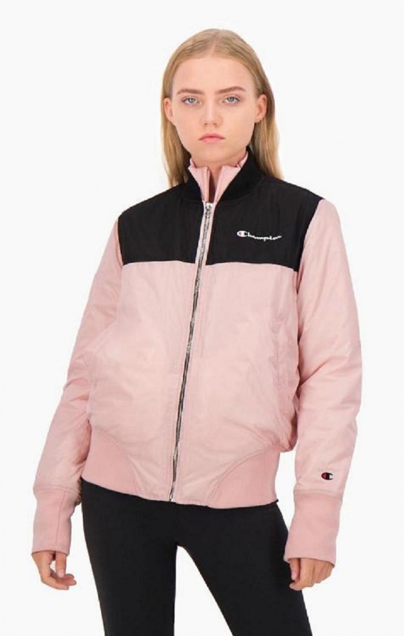 Champion Colour Block Bomber Jacket Bundy Damske Ruzove | 9325-EPHAQ