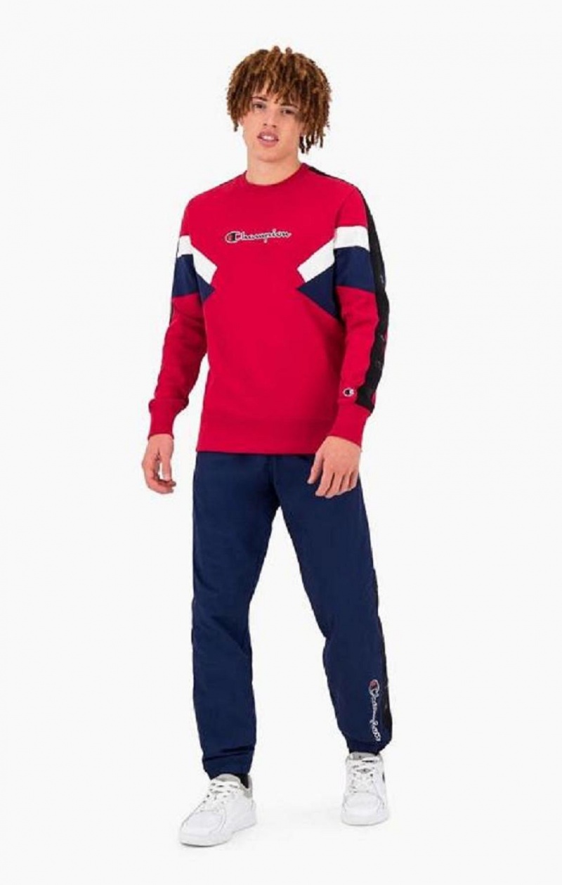 Champion Colour Block Insert Fleece Sweatshirt Mikiny Panske Červené | 6704-EDORF