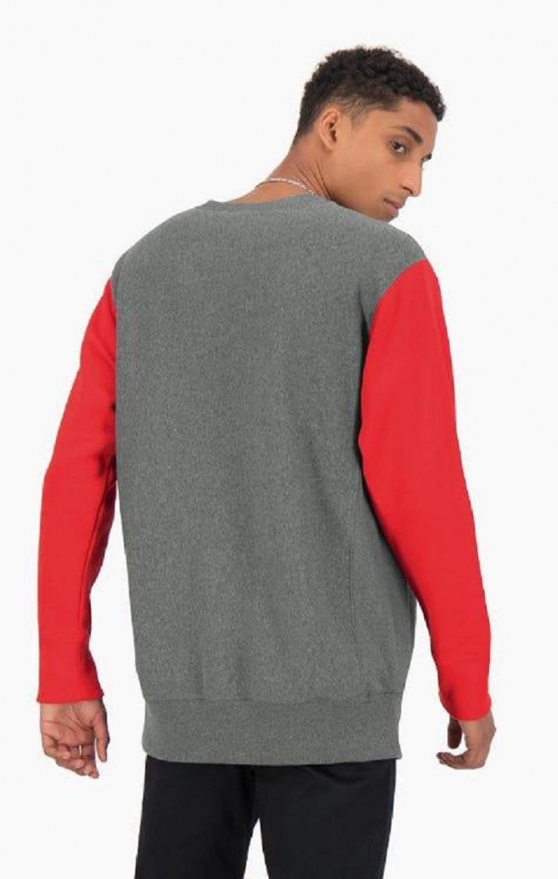 Champion Colour Block Reverse Weave Sweatshirt Mikiny Panske Tmavo Siva | 1743-FRNQZ