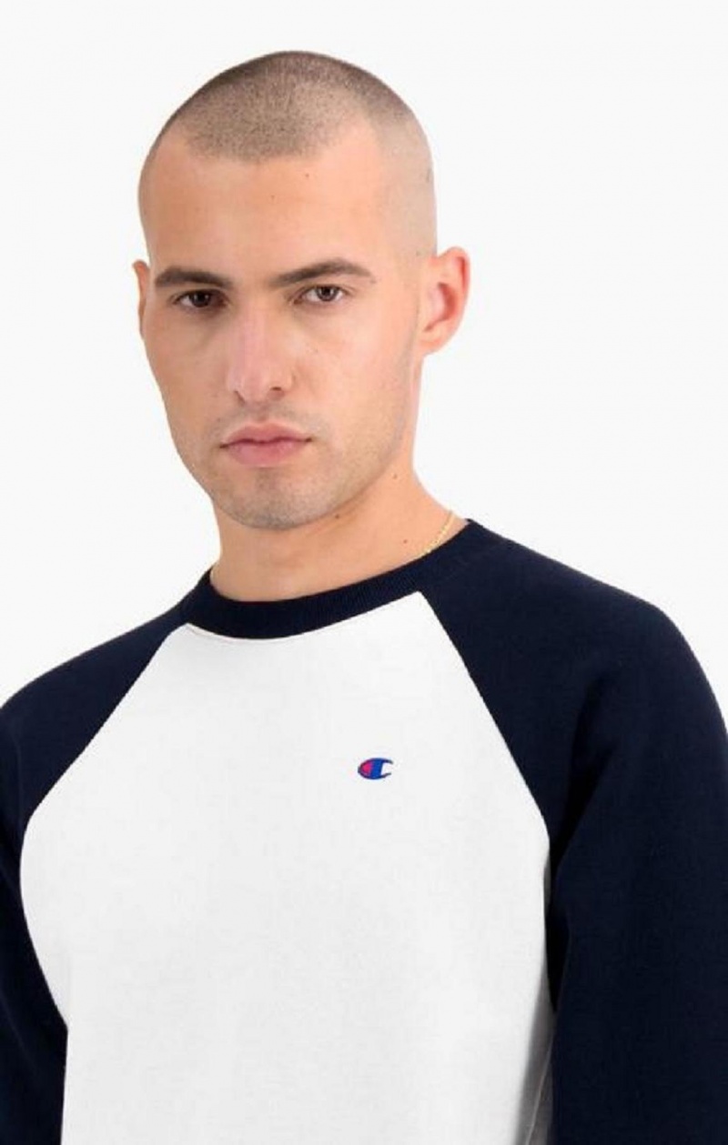 Champion Colour Block Reverse Weave Sweatshirt Mikiny Panske Biele | 4869-DOIVC