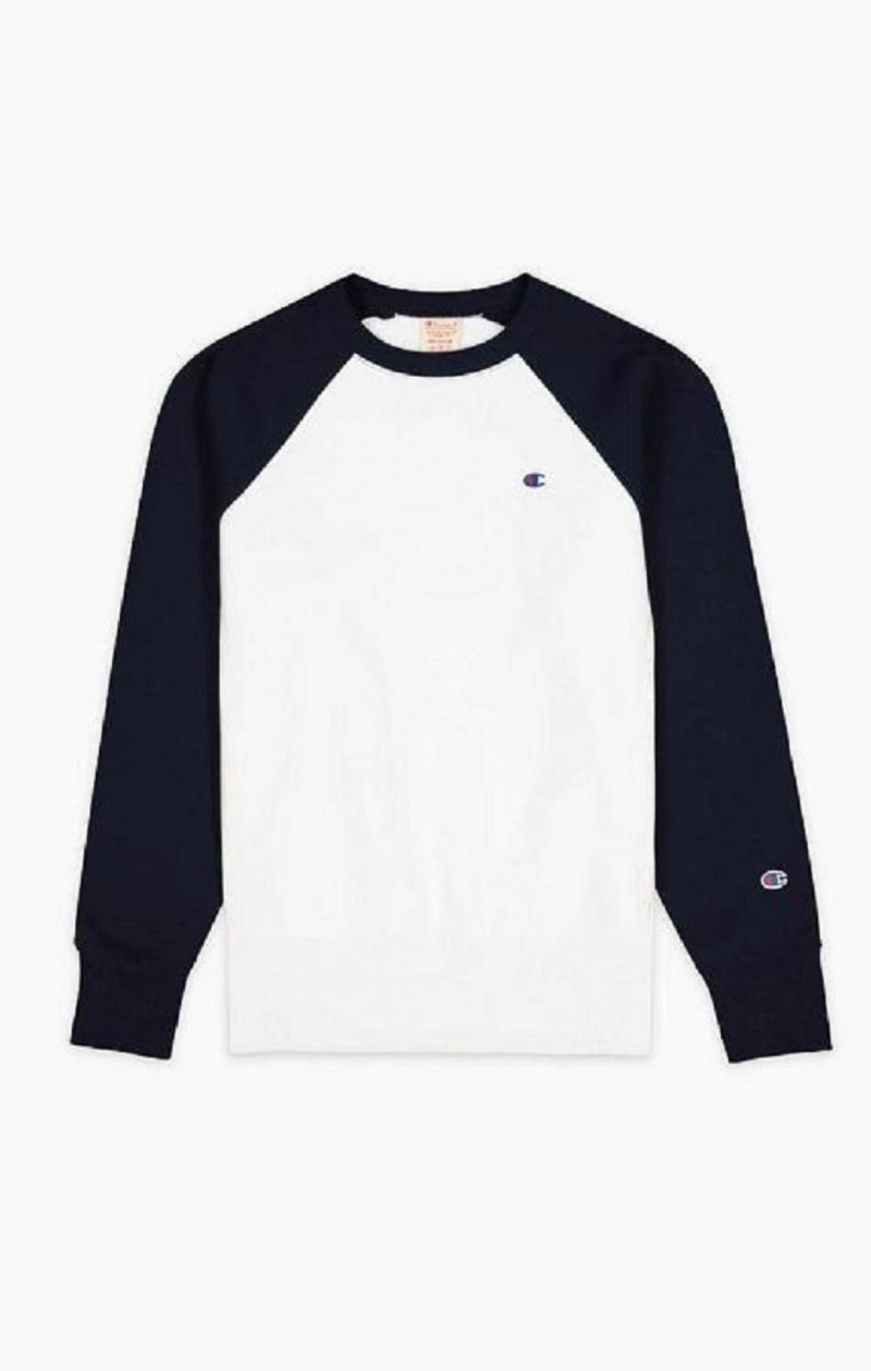 Champion Colour Block Reverse Weave Sweatshirt Mikiny Panske Biele | 4869-DOIVC