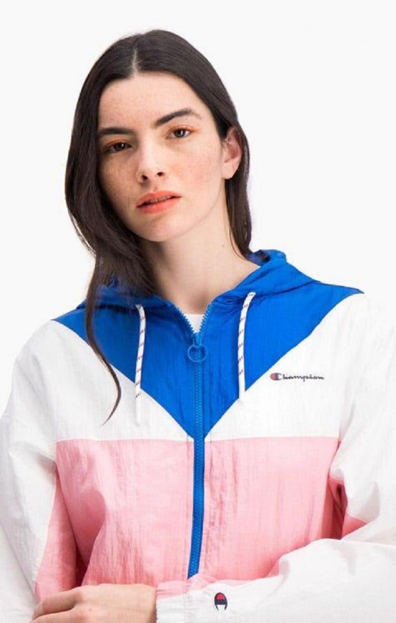 Champion Colour Block S Kapucňou Tracking Jacket Mikina s Kapucnou Damske Ruzove | 6190-HXIGM