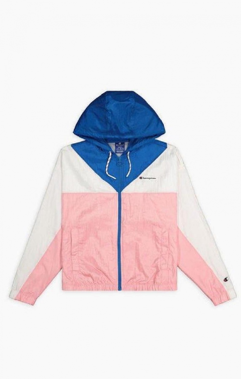 Champion Colour Block S Kapucňou Tracking Jacket Mikina s Kapucnou Damske Ruzove | 6190-HXIGM