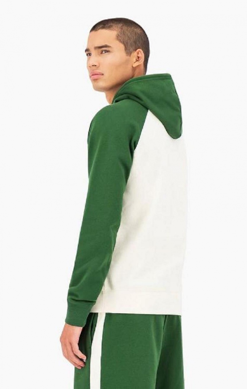 Champion Colour Block Script Logo Hoodie Mikina s Kapucnou Panske Zelene Biele | 6917-UCJSM