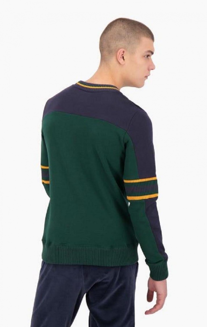 Champion Colour Block Script Logo Sweatshirt Mikiny Panske Zelene | 5490-MSIBV