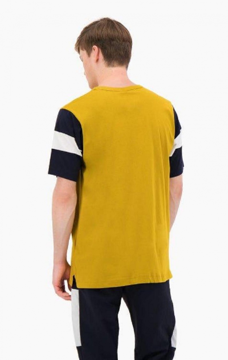 Champion Colour Block Script Logo T-Shirt Tricko Panske Zlate | 3810-LHUWZ