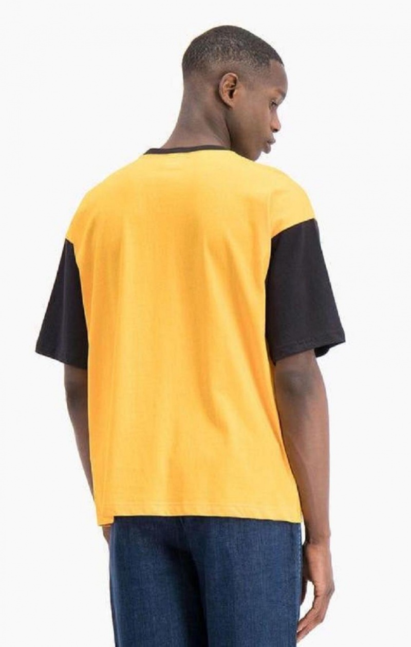 Champion Colour Block Script Logo T-Shirt Tricko Panske Oranžové | 2358-QAFUW