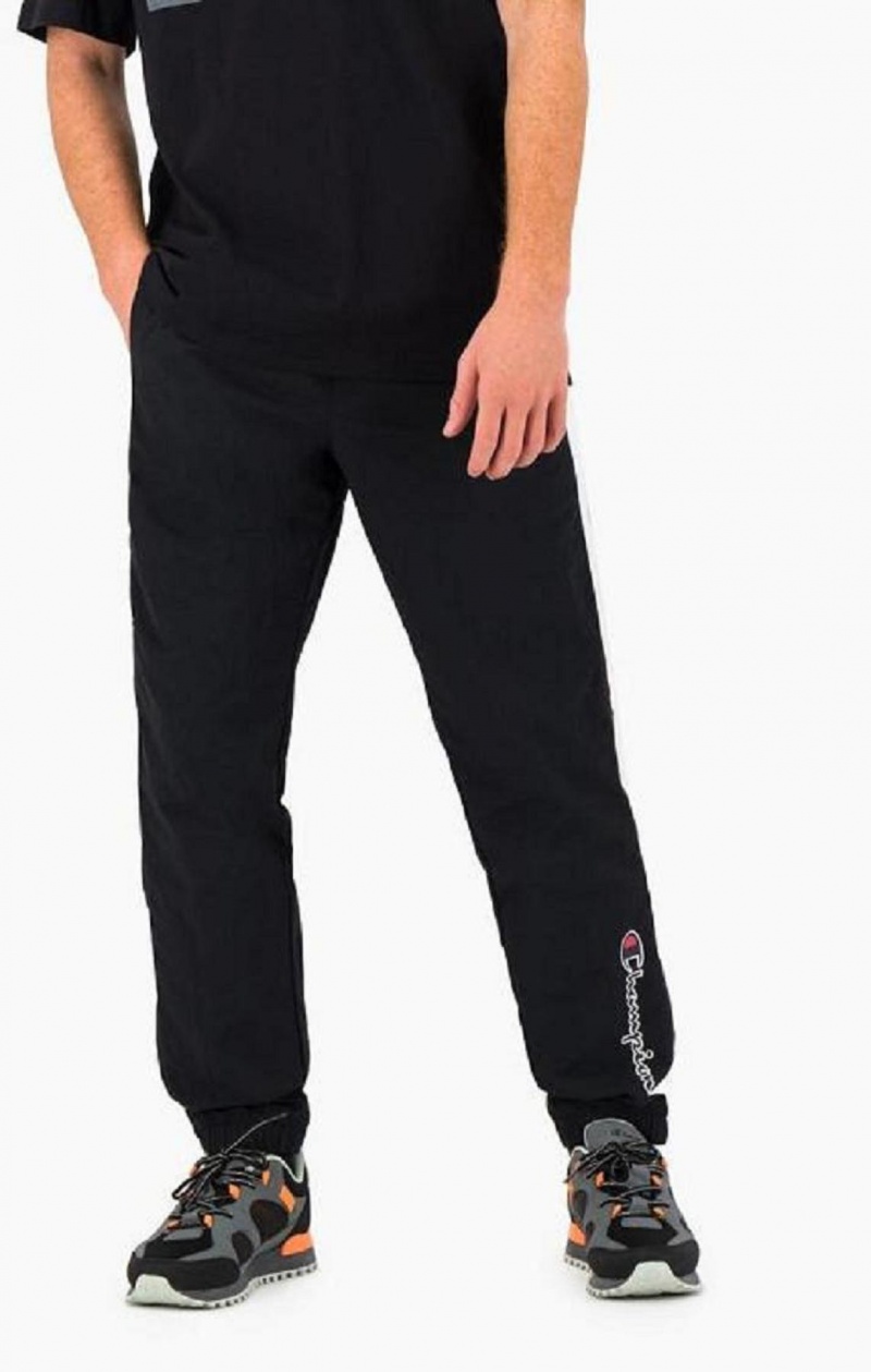 Champion Colour Block Tracking Pants Jogger Nohavice Panske Čierne | 0397-ZJNDR