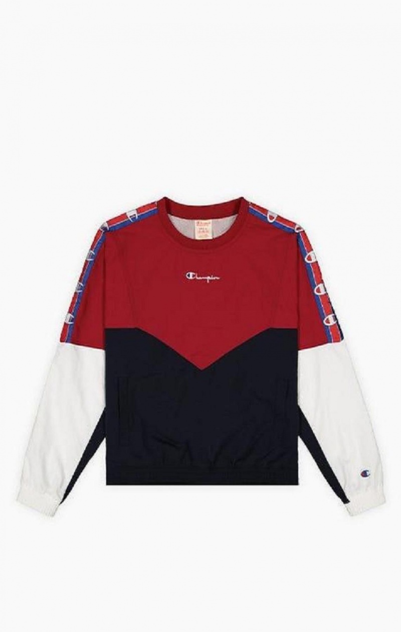 Champion Colour Block Tracking Sweatshirt Mikiny Damske Bordove | 7548-OXKED