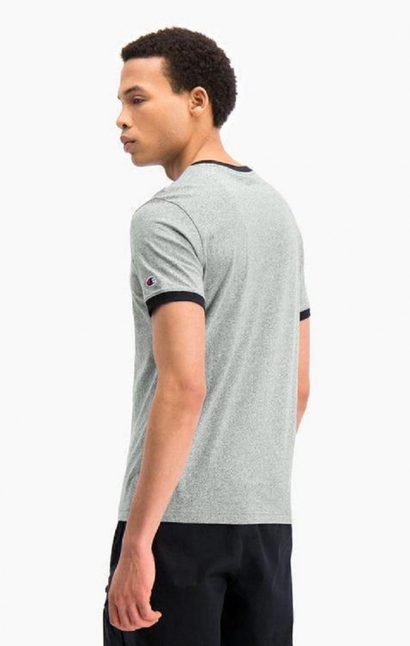 Champion Contrast C Logo Ringer T-Shirt Tricko Panske Tmavo Siva | 1839-LIVXR