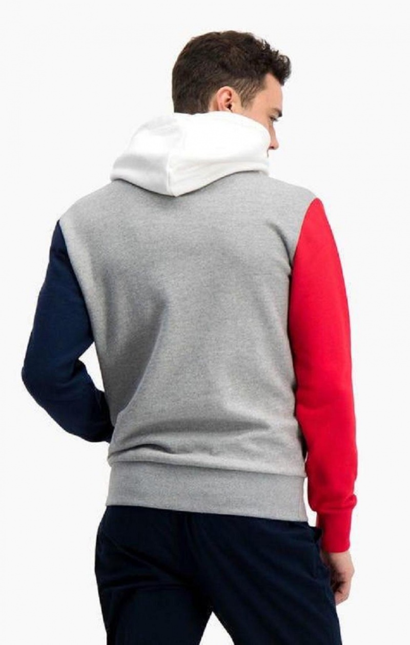 Champion Contrast Colour Block Sleeve Hoodie Mikina s Kapucnou Panske Tmavo Siva | 4297-XYRNW